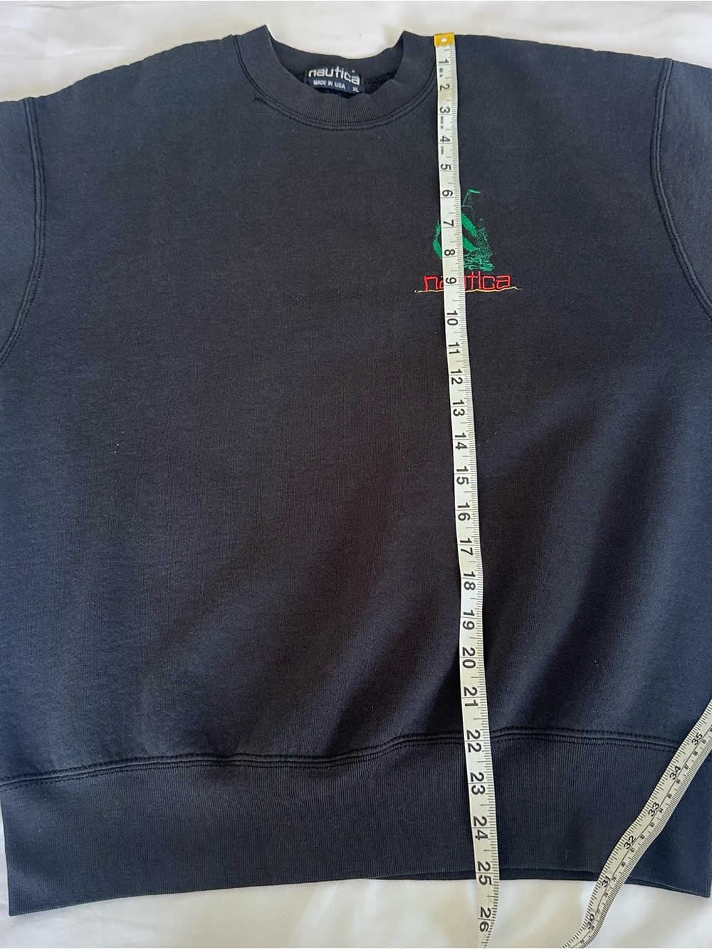 Vintage 90s NAUTICA Crewneck Sweatshirt XL Black Embroidered Sail‎ Made in USA - Picture 5 of 6